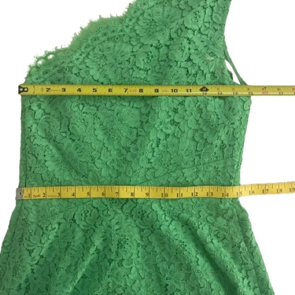 Shoshanna Lace Dress ‘Maia’ Sz: 4 | One Shoulder | Green Summer Cocktail Party - Picture 14 of 16